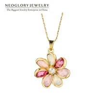 Neoglory, высокое качество, австрийские стразы, Винтажные Ювелирные изделия, цветочный дизайн, ожерелья и кулоны для женщин,, модная новинка, CLE