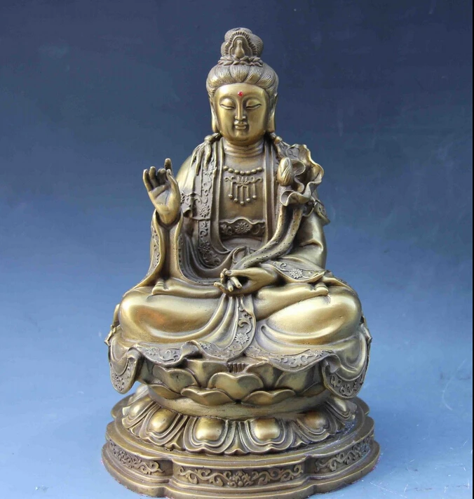 

Buddhism Temple Brass Copper Bronze lotus flower Guan Yin Kwan-yin Boddhisattva