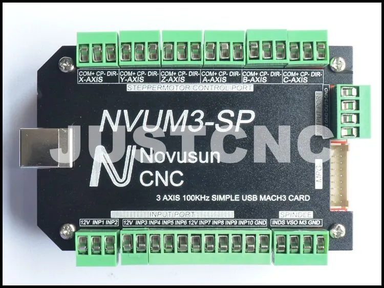 

CNC Controller NVUM-SP USB MACH3 Interface Board Card 3 Axis 4 Axis 5 Axis 6 Axis 100KHz for Stepper Motor plc programmable logi