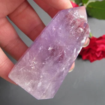 

116g Transparent Natural Clear Amethyst Quartz Crystal Points Single Terminated Crystal Wand Polished Reiki Healing Specimen