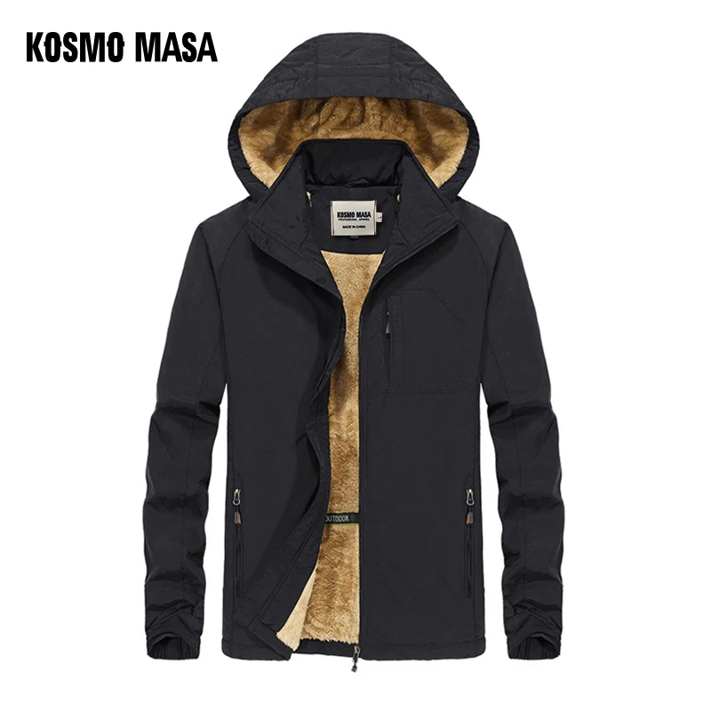 Черная меховая парка KOSMO Mass мужские пальто зимняя куртка хлопковые на молнии