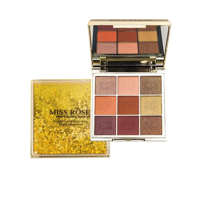 

FRESHME Glitter Eyeshadow Palette Makeup Pigment Waterproof 9 Colors Eye Shadow Beauty Powder Long Lasting Cosmetic Tool