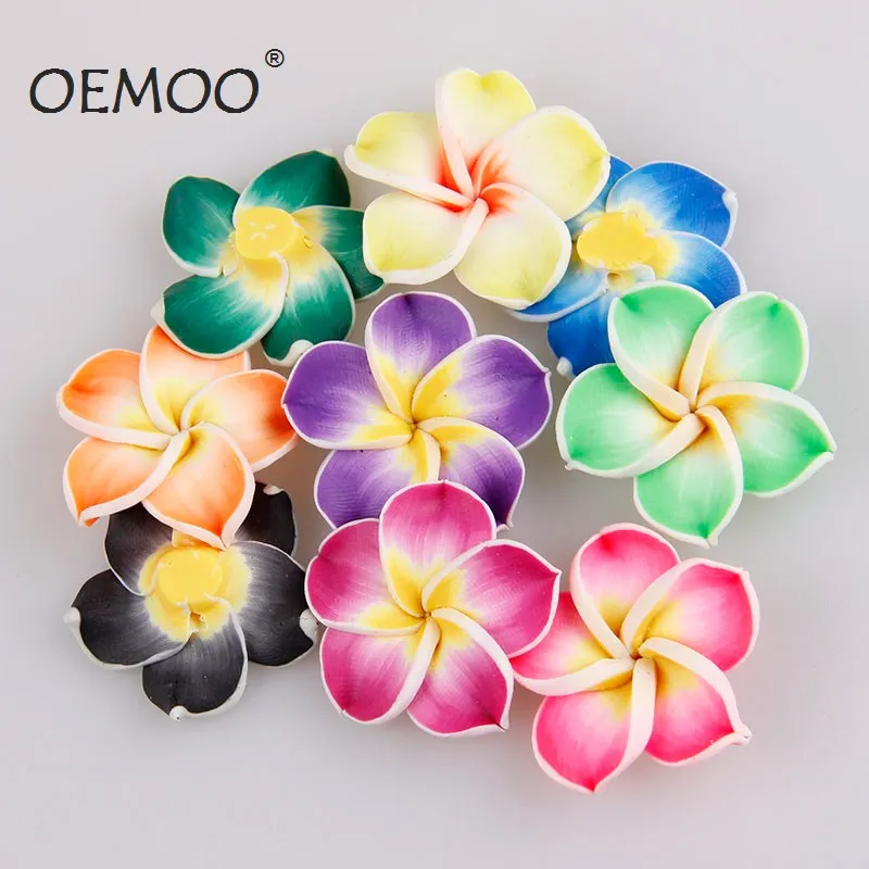 

10pcs Polymer Fimo Clay Silces Spacer Beads Mixed Color Egg Flower Charms For Diy Bracelet Jewelry Making