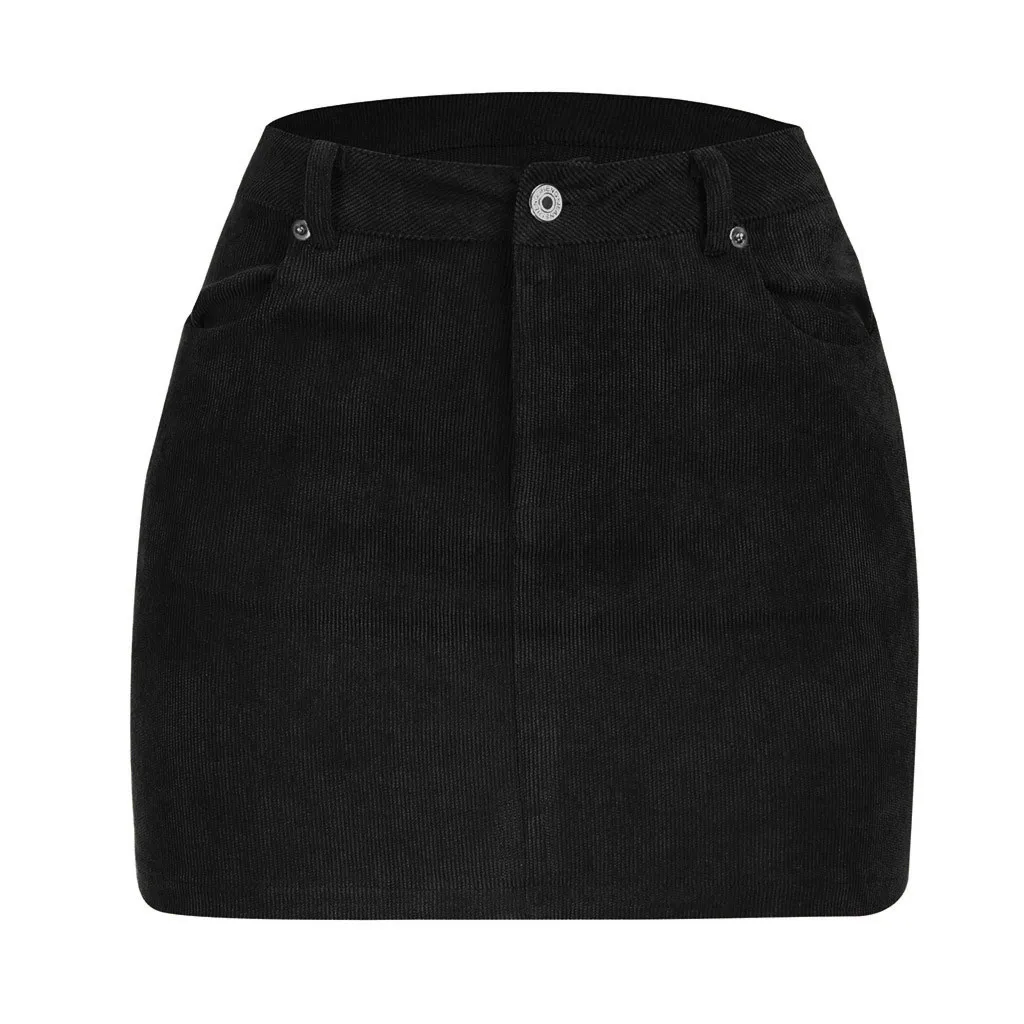 

Women Summer Sexy Slim Corduroy Short High Waist Bodycon Pencil Mini Skirt S-XXL Solid Color Party Casual Mini Skirts Short