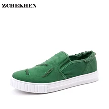 Hommes Casual Appartements D’été Chaussures de Marche Mocassins Respirant Classique Cowboy usés Denim Casual Toile Chaussures