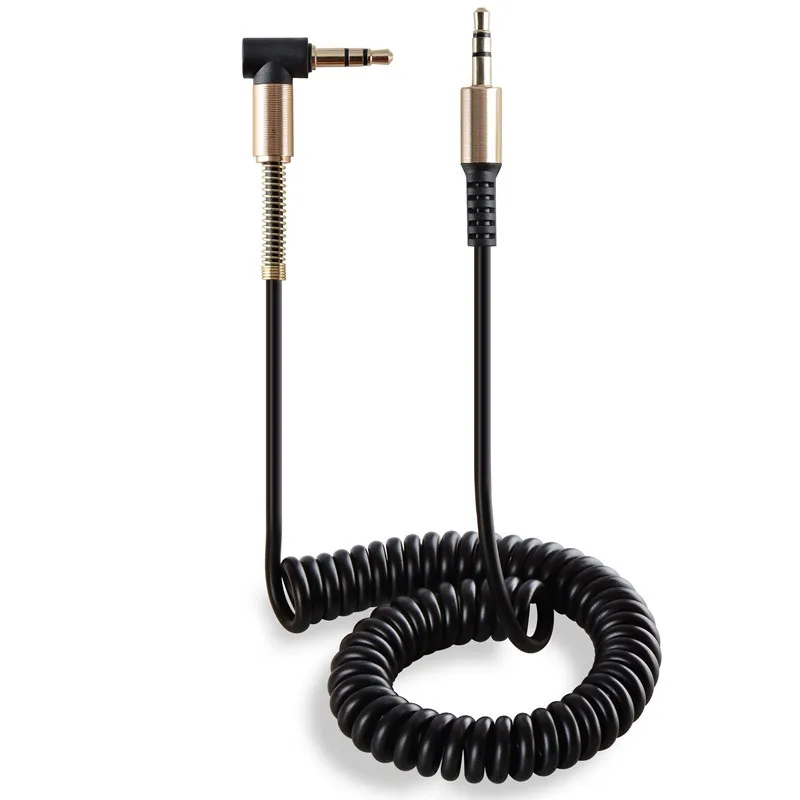 

1.5m Coiled 3.5mm AUX Cable Mini Jack to Jack Male Audio Auxiliary Lead PC Car