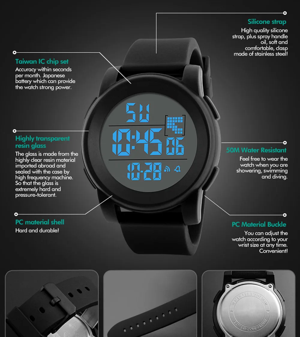 Роскошные Мужские Аналоговые Цифровые Военные Спортивные СВЕТОДИОДНЫЙ водонепроницаемые наручные часы электронные часы модные gif мужские часы для спорта на открытом воздухе
