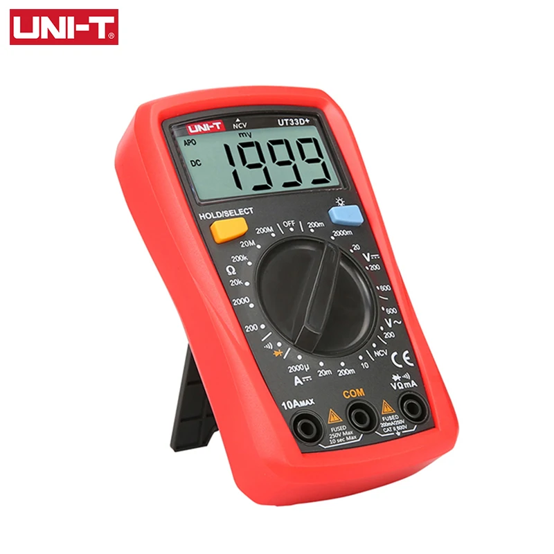 

UNI-T UT33D+ Palm Size LCD Auto Digital Multimeters Resistance Mini DMM Meter NCV Voltage Current Capacitance Tester