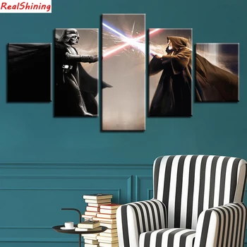 

5pcs DIY Diamond Painting Star Wars characters Full Square Diamond Embroidery Mosaic Picture Of Rhinestone H1284