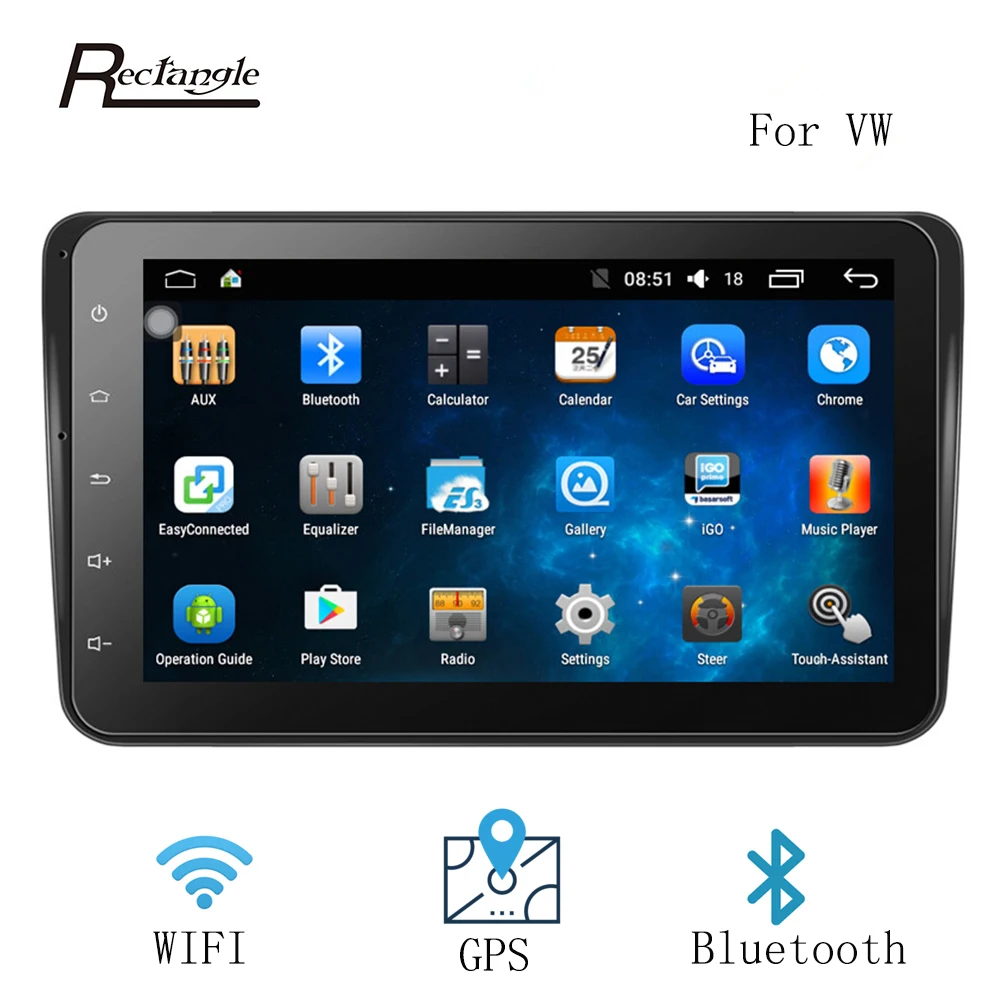 

8001 Car Multimedia Player 2 Din Android 6.0.1 Quad-Core 8-Inch GPS WiFi Bluetooth Touch Screen HD 800 X 480 Car Radio For VW