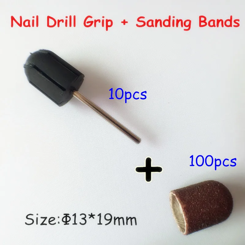 

Professional Factory Supply 13*19mm 100pcs Sanding Bands + 10pcs Nail Drill Grips Accessories for Nail Drill Machine bits
