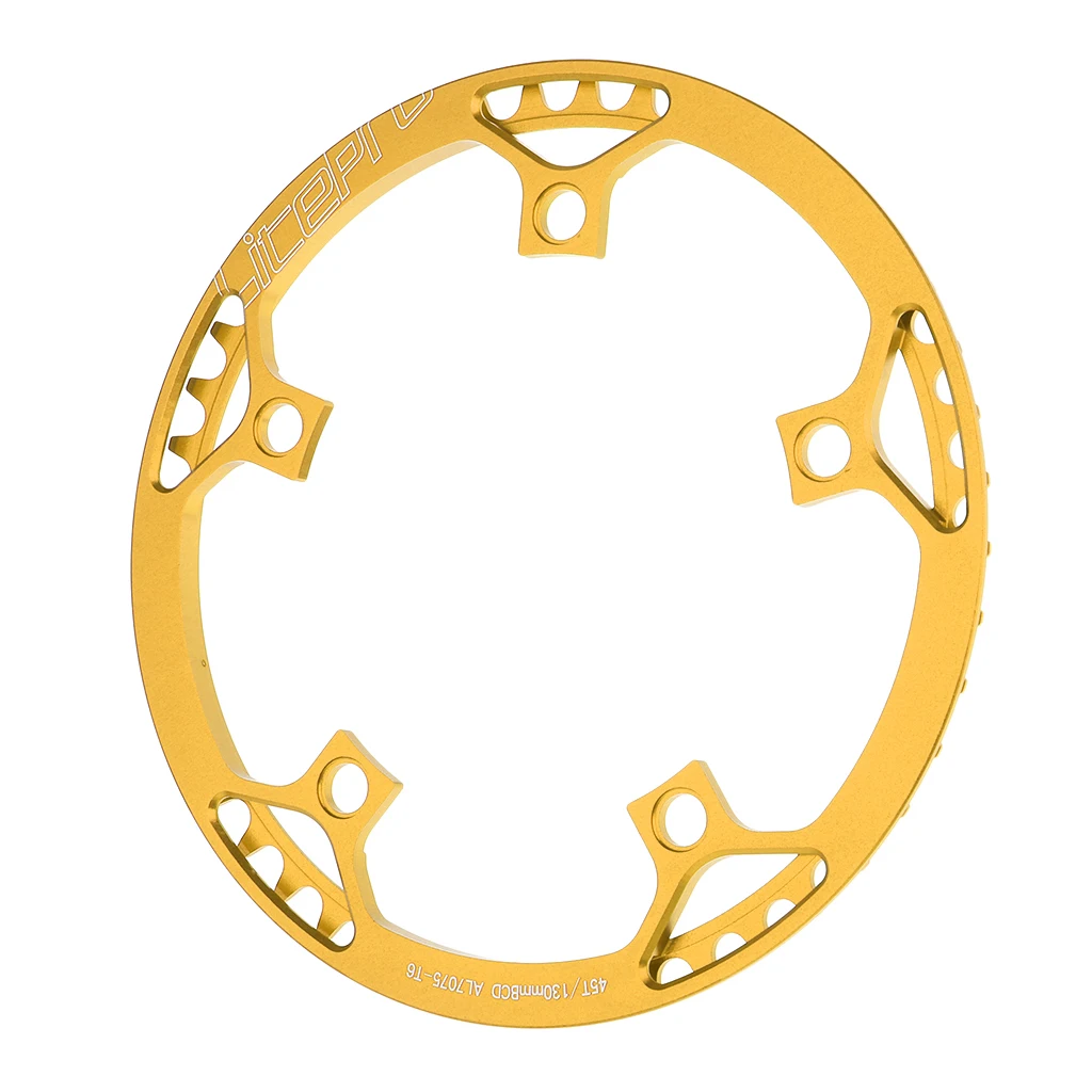 Велосипедная звездочка, узкое широкое кольцо-цепь, звездочки, защита коленей, 130 мм BCD-Аксессуары для велосипеда - Цвет: Gold 45T