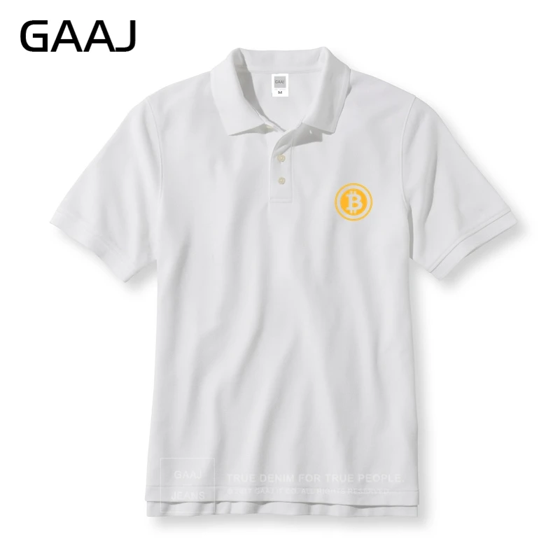 GAAJ Биткоин рубашки поло для мужчин и женщин унисекс бренд-одежда Высокое качество Мужская толстовка поло мужской бизнес& C# G643W - Цвет: White