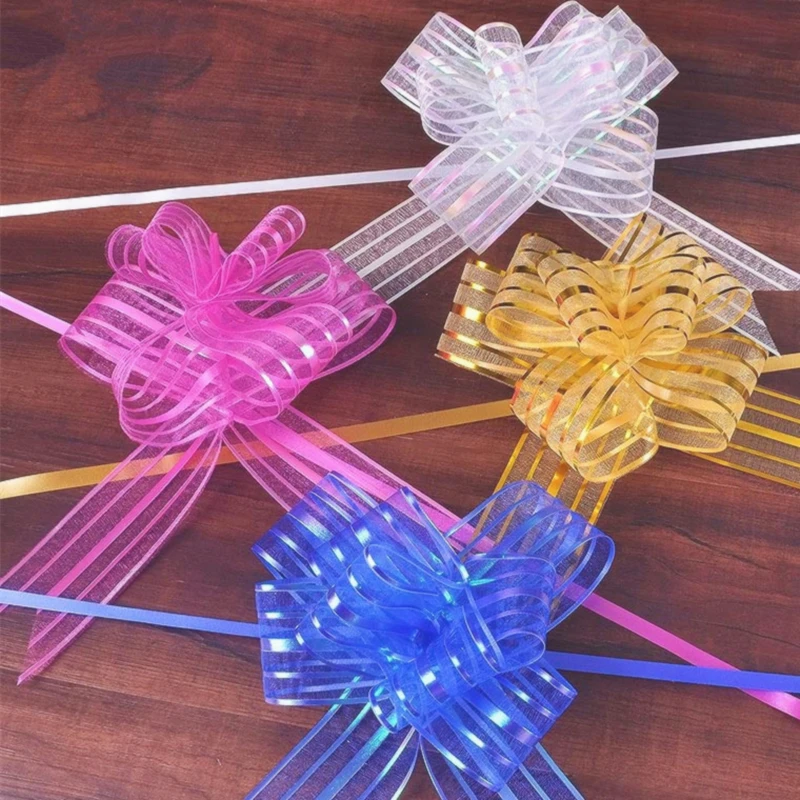 

Hot Sale 1pcs High Quality DIY Yarn Pull Bow tie 8 Color Can Choose For Christmas Wrapping DIY Christmas Tree Decoration