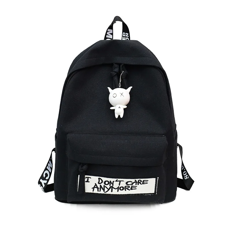  Fashion Canvas Women Backpacks Doll Pendant Female Travel Shoulder Bag School Bags for Teenage Girl - 32978275259