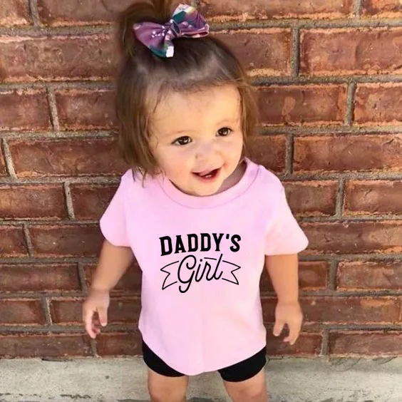 

Daddy's Girl Cute Toddler T-Shirts Summer Short Sleveev Girl T Shirt for Children Clothes Kids Funny Top Tees Father's Day Gift
