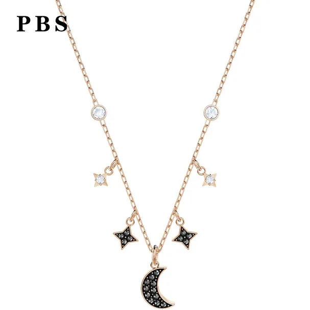 

PBS Original Copy High Quality 1:1 SWA Exquisite Star And Moon Necklace Plated With Rose Gold Logo Free Wholesale Manufacturers