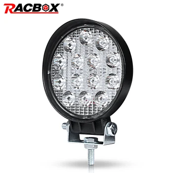 

RACBOX 4 inch 42W Round LED Work Light Bar Floodlight Spotlight for Jeep Lada Offroad Boat Car Tractor Truck 4x4 SUV ATV 12V 24V
