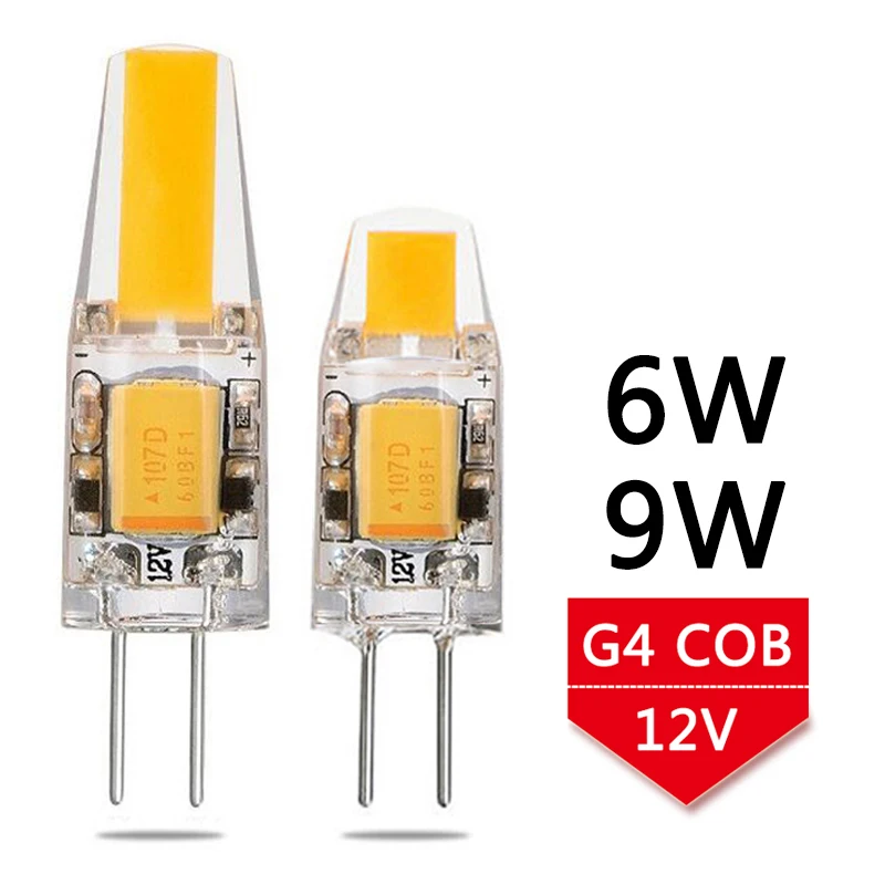 

G4 LED Lamp 6W 9W G4 COB LED Bulb 12V AC/DC Mini G4 LED Light 360 Beam Angle Replace Halogen Lamp Chandelier Lights