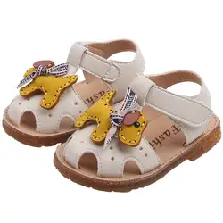 Лето мультфильм девушка Туфли принцессы Hollowed мягкая подошва обувь для маленького ребенка 0-1 лет сандалии