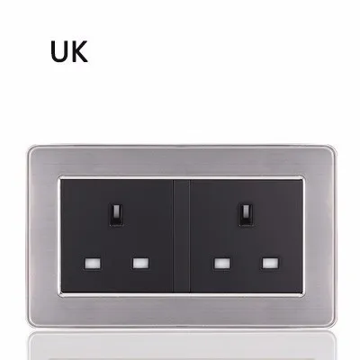 146 Uk универсальная двойная розетка с 4 Usb зарядка Порты и разъёмы для мобильного Выход стены Мощность выход Нержавеющая сталь Панель Южная Африка - Тип: A