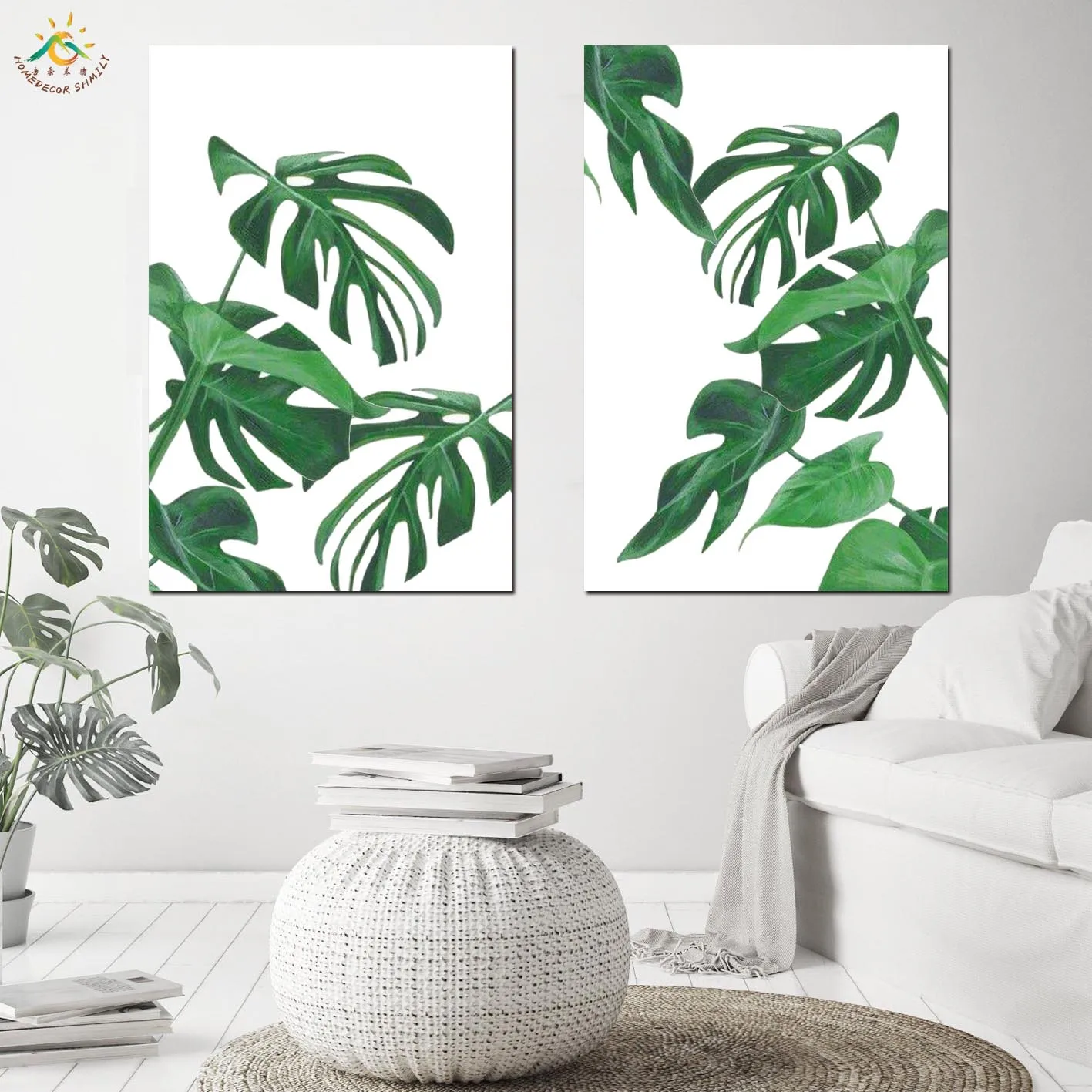 

Green Plants Nordic Poster Modern Canvas Painting Wall Pictures Canvas Prints And Poster Scroll Painting Nordic Decoration Home