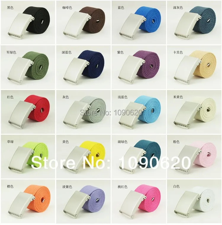 

Free shipping Plus length flexiable length Unisex webbing belt 30 colors flip box buckle belt personalized canvas belt