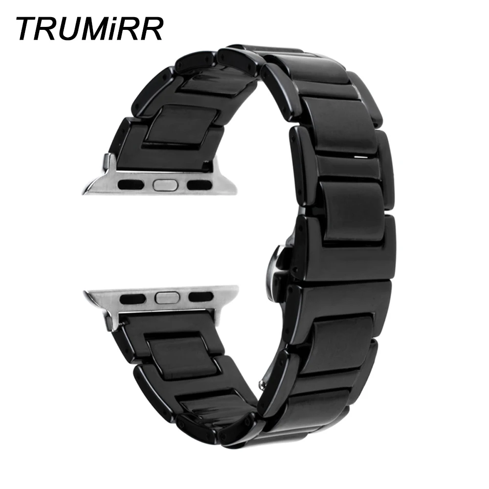 

Full Ceramic Strap + Upgraded Link Remover for iWatch Apple Watch Sport Edition 38mm 42mm Butterfly Buckle Band Wrist Bracelet