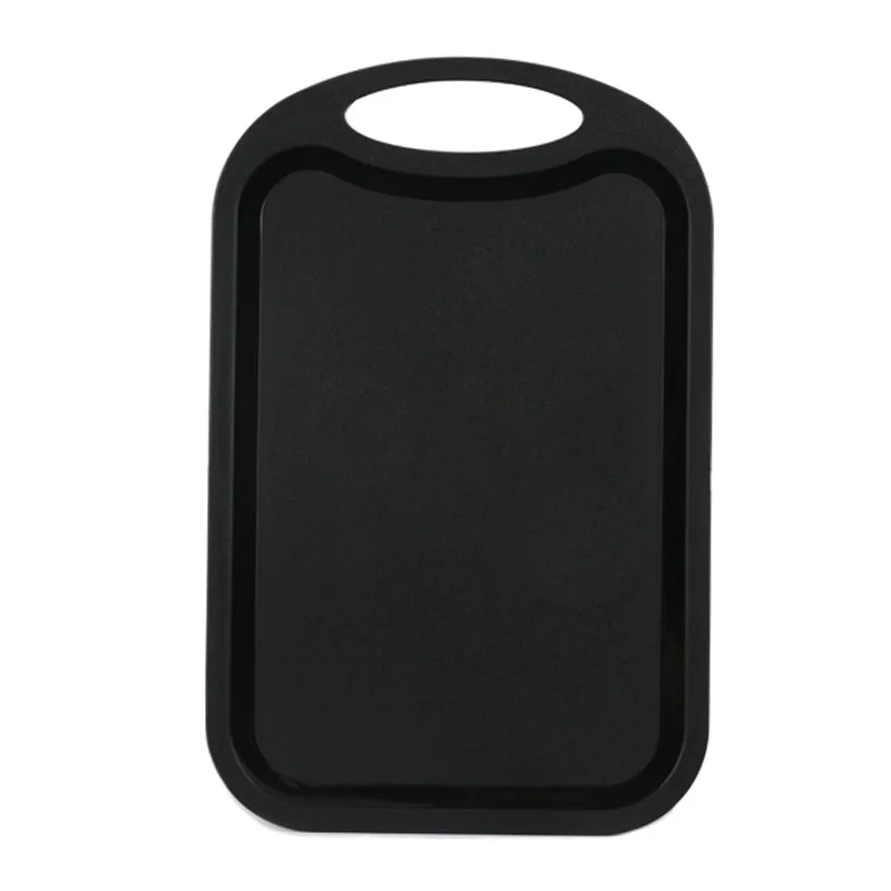 

Plastic Chopping Block Meat Vegetable Cutting Board Non-Slip Anti Overflow With Hang Hole Chopping Board Black