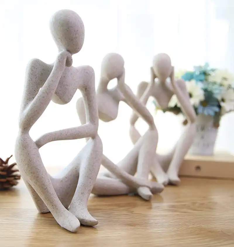 [Yeni] Modern soyut heykel düşünür/meditator şekilli kalıp heykeli