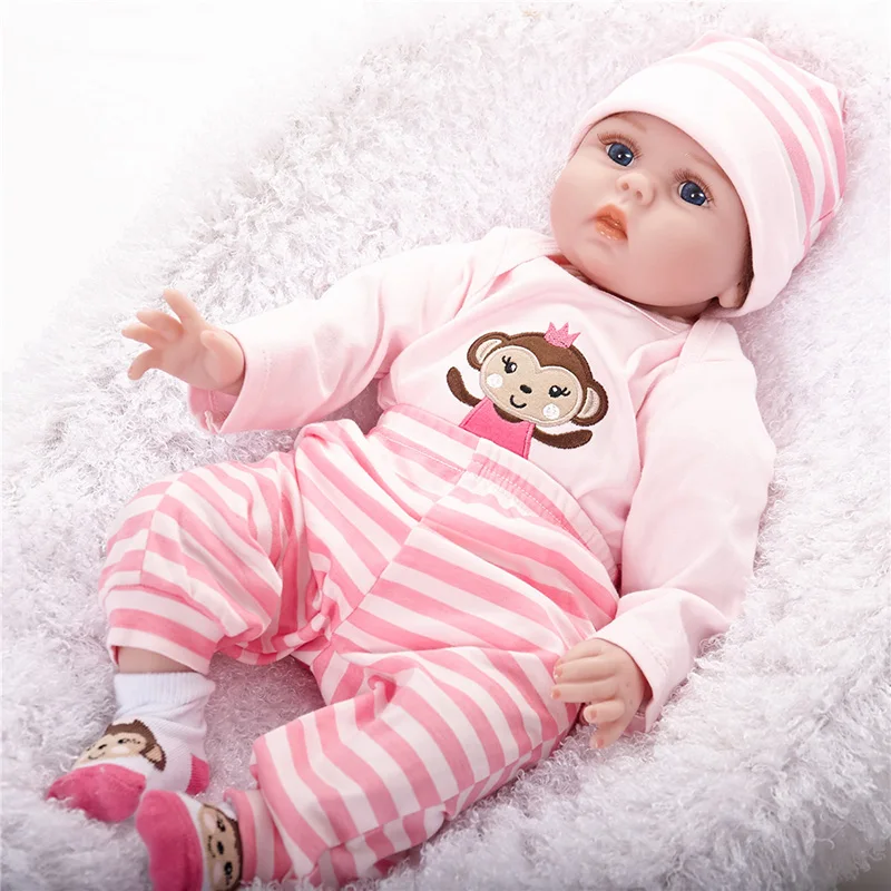 Silicone Reborn Baby Dolls with Bodysuit for Baby font b Bebe b font Reborn Kids Toys