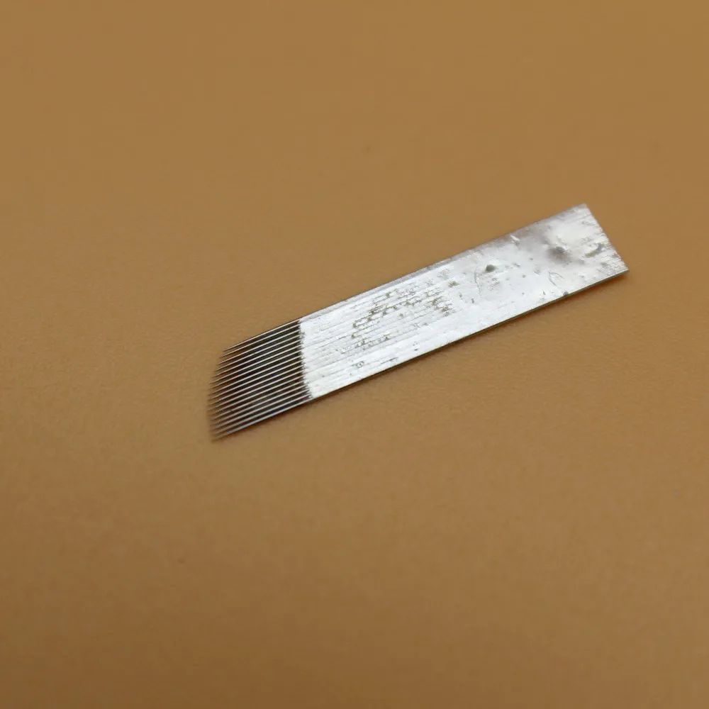 

100PCS 17 pin Tattoo Needles Eyebrow Permanent Makeup Tattoo Blade For 3D Embroidery Manual Microblading Pen