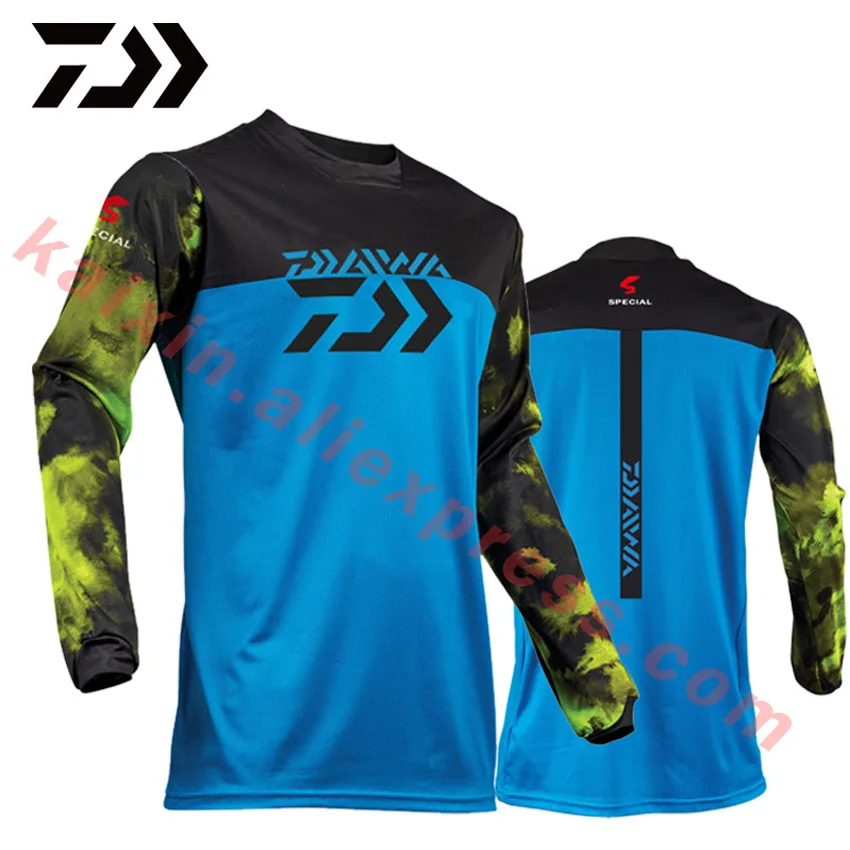 2 цвета 2019 Новый стиль Daiwa Для мужчин рыбалка одежда УФ-защита влаги влагу Быстросохнущий дышащий Рыбалка рубашки