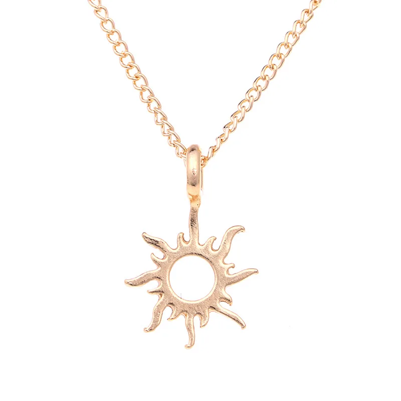 

Cute Sun Pendant Necklace Golden Clavicle Chains Statement Necklace Choker Necklace Women Gift Fashion Jewelry 2019