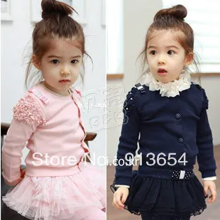 

new 2018 spring autumn baby clothing kids long sleeve princess knitting shirt coat girls sweater baby cardigan knitwear