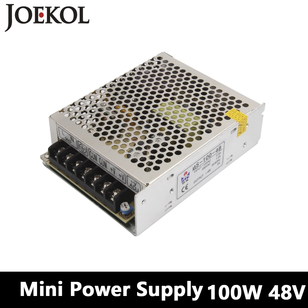 Мини-преобразователь переменного тока в постоянный 100 W 48 V 2A одиночный выход