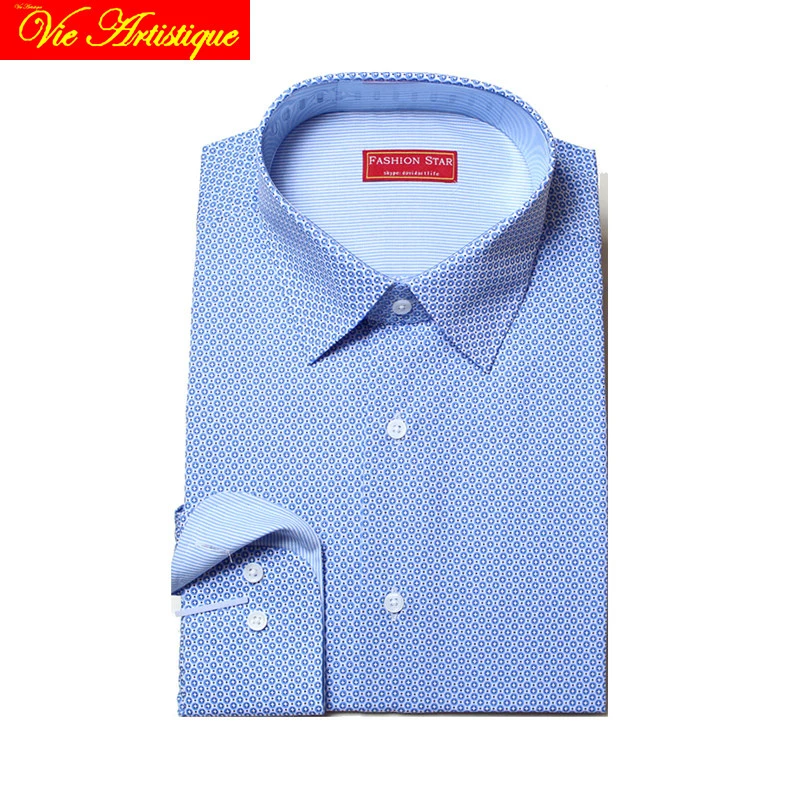 Camisas a medida para hombre, ropa de negocios para boda, blusa a medida, de algodón con estampado de lunares pequeños, color Camisas informales| - AliExpress
