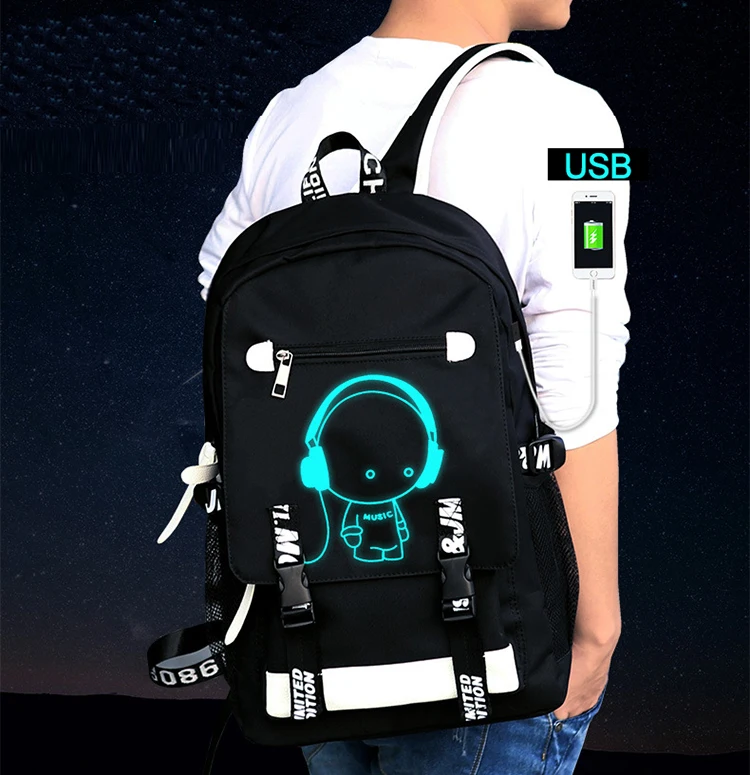 Студенческий школьный рюкзак 3D светящаяся анимация USB зарядка школьная сумка для подростка мальчик Противоугонный Детский рюкзак школьные сумки