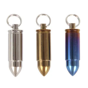 

TC4 Titanium alloy sealed bottle Mini waterproof creative pendant survival capsule pill storage bottle small pill box