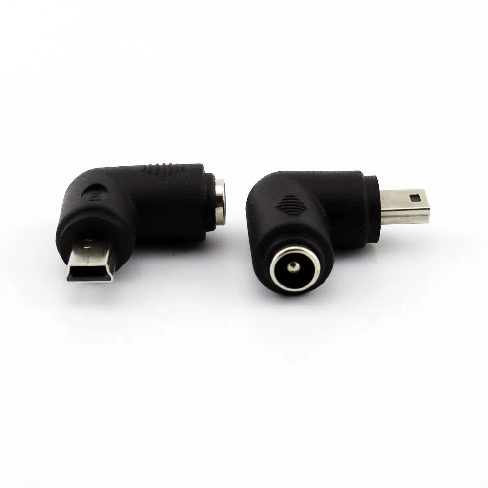 20 штук DC 5,5x2,1 мм Женский к Mini USB B 5-контактный штекер, прямоугольный разъем(под углом 90 градусов), Питание В комплект поставки входит адаптер