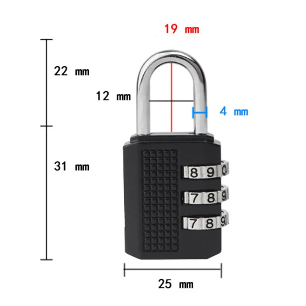 Мини Противоугонный замок, цинковый сплав, безопасность, 3 комбинации, многофункциональный кодовый замок, Дорожный чемодан, багажный шкаф, замок