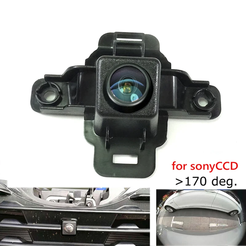 Baratos 180deg CCD HD marca delantera del coche logo cámara para Subaru Forester 2019 parrilla frontal Cámara Vista frontal Cámara positiva gran angular