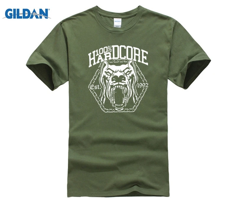 

GILDAN Brand T-Shirt Men 2019 Fashion Round Neck Best Selling Male Natural Cotton Shirt 100% Hardcore