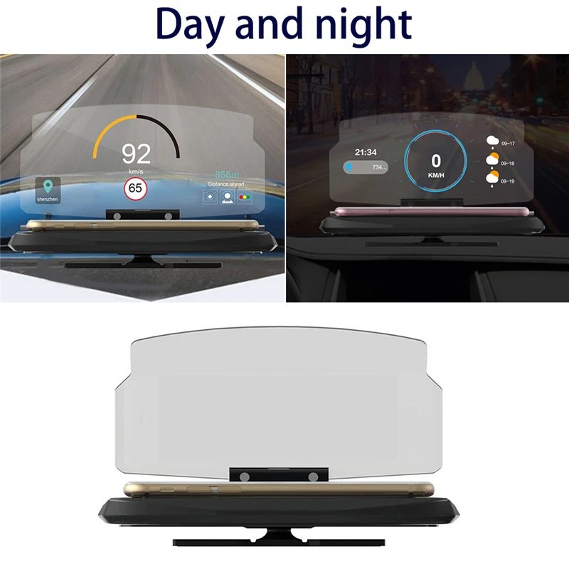 Ceny Uniwersalny telefon komórkowy gps wspornik nawigacyjny HUD Head Up Display dla inteligentnego telefonu uchwyt samochodowy stojak z uchwytem na telefon bezpieczna jazda