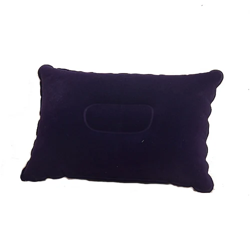 Портативная надувная подушка квадратная двухсторонняя Спящая флокировка подушка для отдыха на работе гостиничная Палатка Подушка наружный кемпинг аксессуар - Цвет: Тёмно-синий