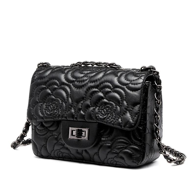 

Camellia classic small fragrance rhombic chain female Korean version of wild Fashion PU Leather Women shoulder messenger bags