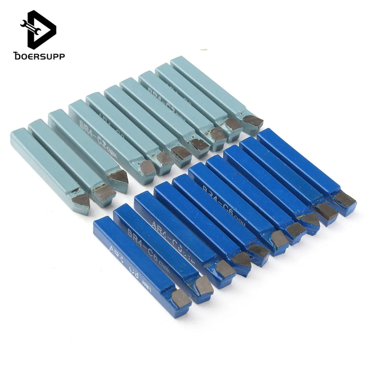 

Doersupp 20 Pcs Carbide Tip Tipped Lathe Metal Cutter Bit Cutting Turning Tool Set Shank Turning Milling Tool Welding Cutter Bit