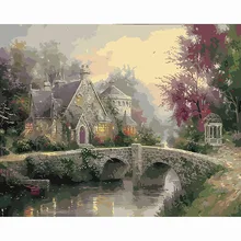 Лесная сторожка цифрового изображения DIY картина маслом по номерам на холсте украшения дома для стены комнаты Книги по искусству изображение A411