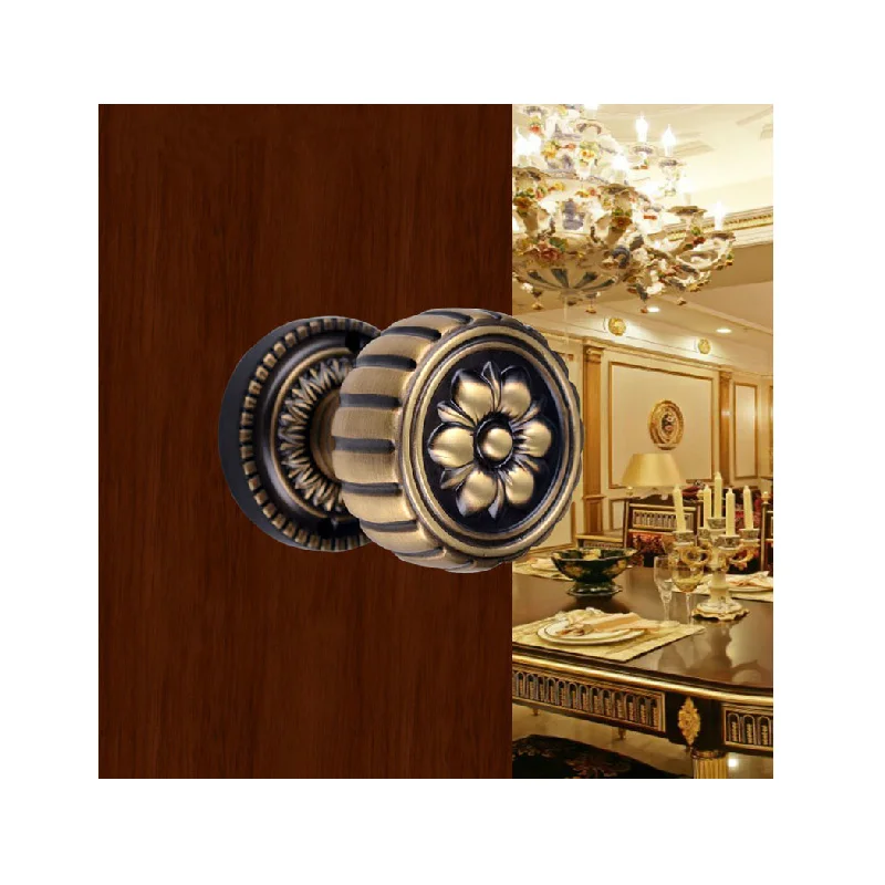 Free shipping European gold cure copper invisible locks antique carved