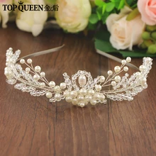 TOPQUEEN HP157 Новые Свадебные украшения для волос кристалл тиара Люкс Crystal Crown модные аксессуары оптом Быстрая